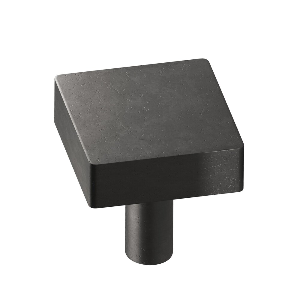 Colonial Bronze 1 1/2" Square Knob/Shank In Distressed Black