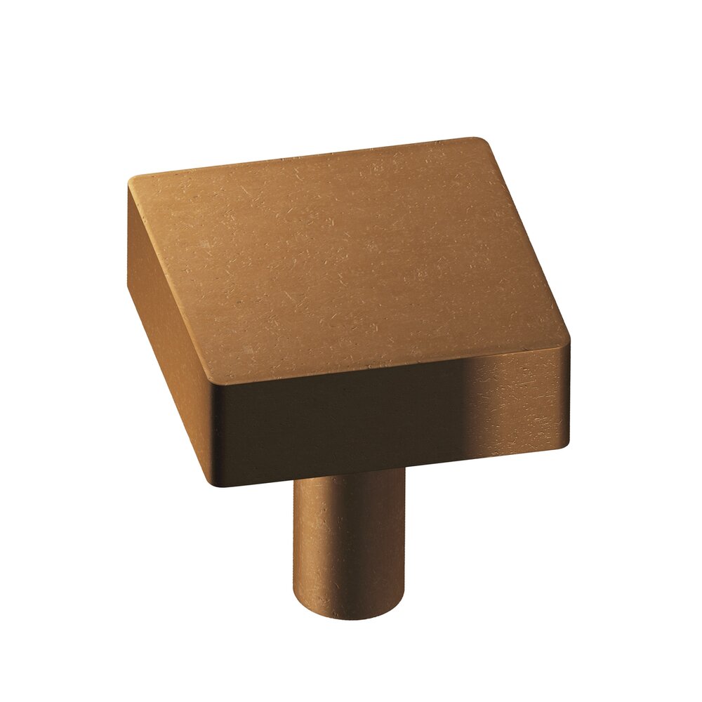 Colonial Bronze 1 1/2" Square Knob/Shank In Distressed Statuary Bronze
