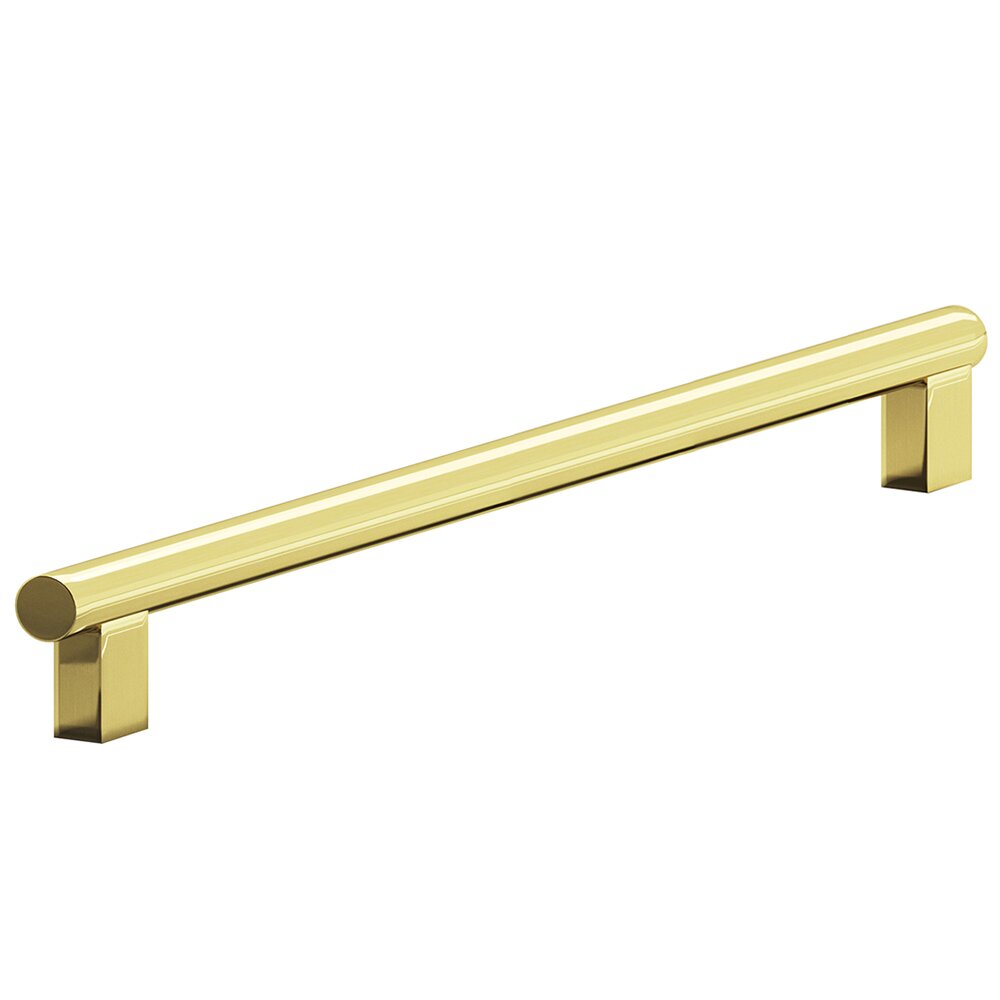 Colonial Bronze 8" Centers Rectangular Post Bar Pull in Polished Brass Unlacquered