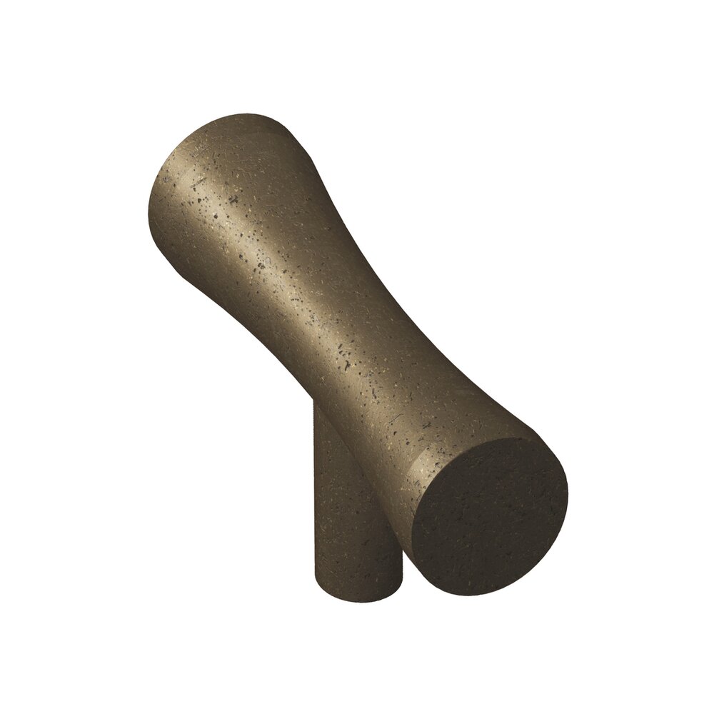Colonial Bronze 2" Long Concave Knob in Distressed Oil Rubbed Bronze
