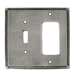 Colonial Bronze Arlington Combo GFI /Toggle Switchplate in Pewter