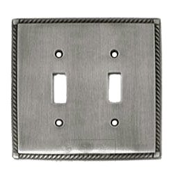 Colonial Bronze Arlington Double Toggle Switchplate in Pewter