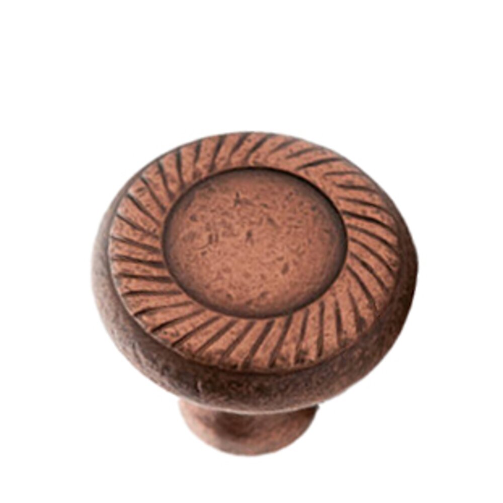 Colonial Bronze 1 1/4" Rope Knob In Distressed Antique Copper
