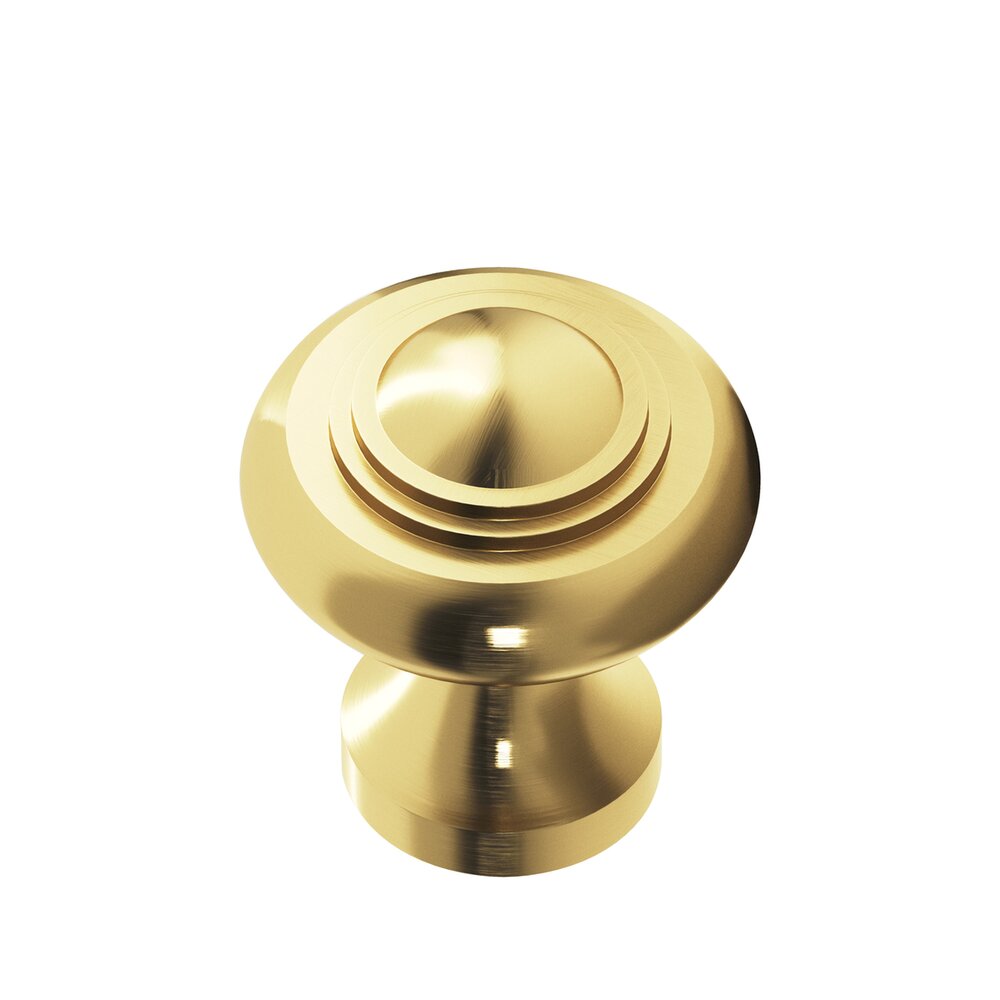 Colonial Bronze 1 3/16" Diameter Small Button Knob in Satin Brass