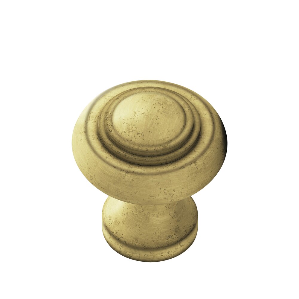 Colonial Bronze 1 3/16" Diameter Small Button Knob in Distressed Antique Brass