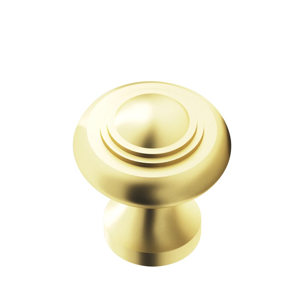 Colonial Bronze 1 3/16" Diameter Small Button Knob in Matte Satin Brass