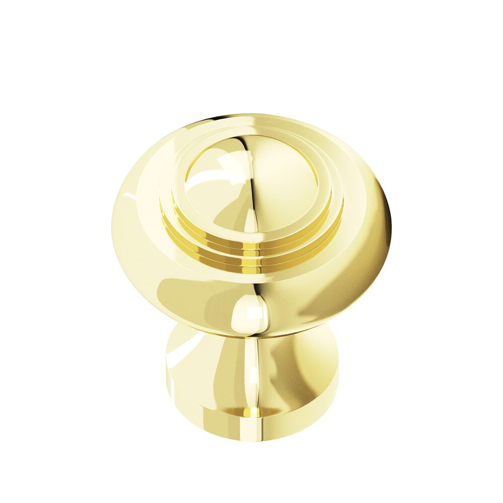 Colonial Bronze 1 3/8" Knob In Polished Brass