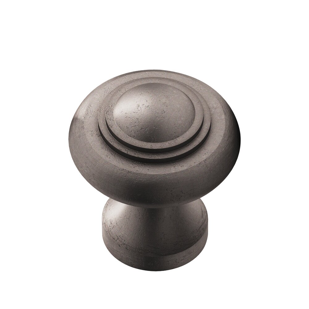Colonial Bronze 1 3/8" Diameter Medium Button Knob in Distressed Pewter