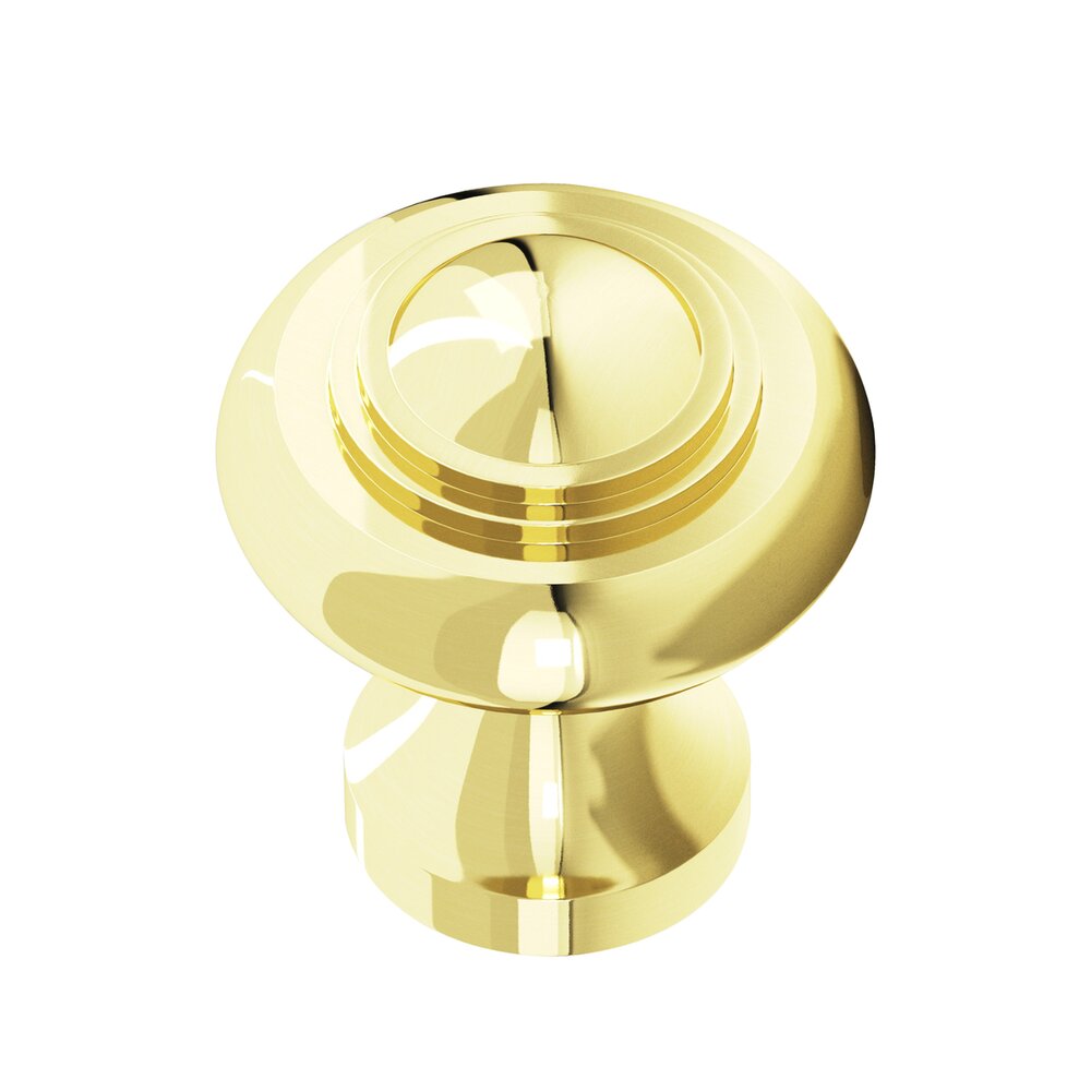 Colonial Bronze 1 1/2" Knob In Polished Brass Unlacquered