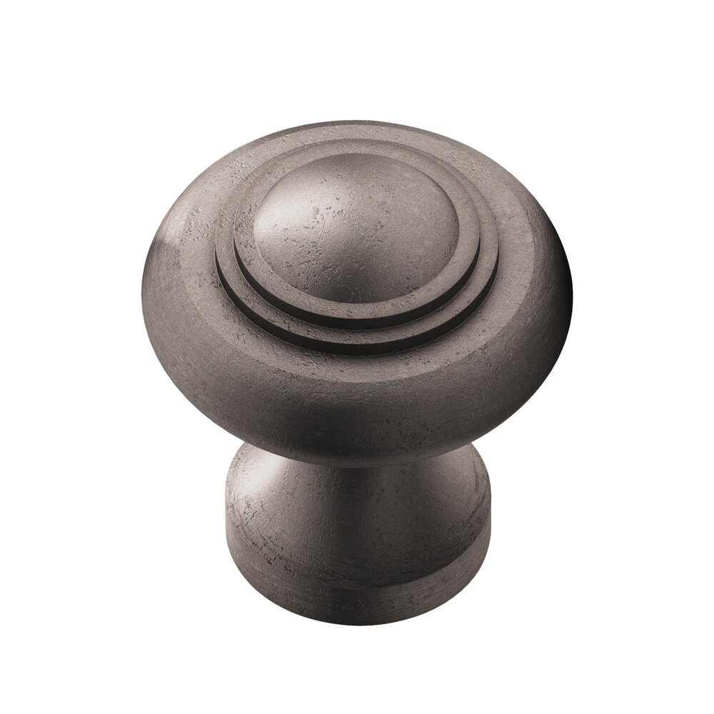 Colonial Bronze 1 1/2" Diameter Large Button Knob in Distressed Pewter