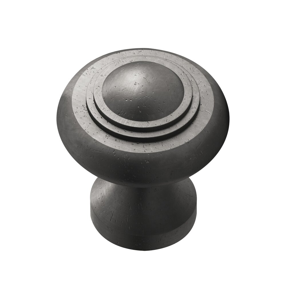 Colonial Bronze 1 1/2" Diameter Large Button Knob in Distressed Black