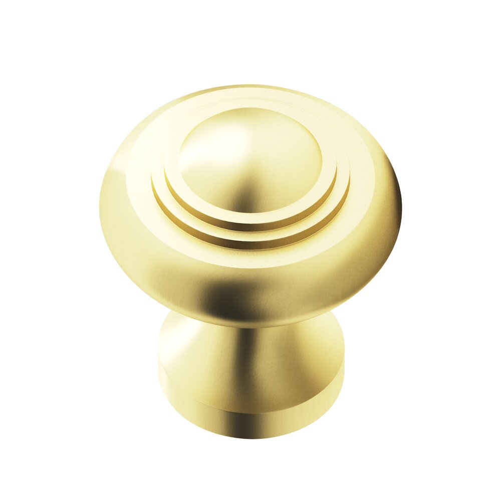 Colonial Bronze 1 1/2" Diameter Large Button Knob in Matte Satin Brass
