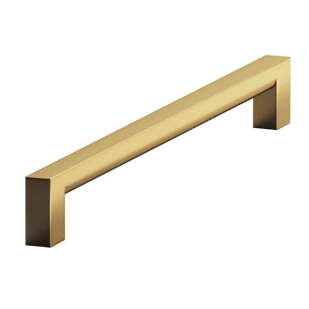 Colonial Bronze 6" Centers Rectangular Pull in Satin Brass