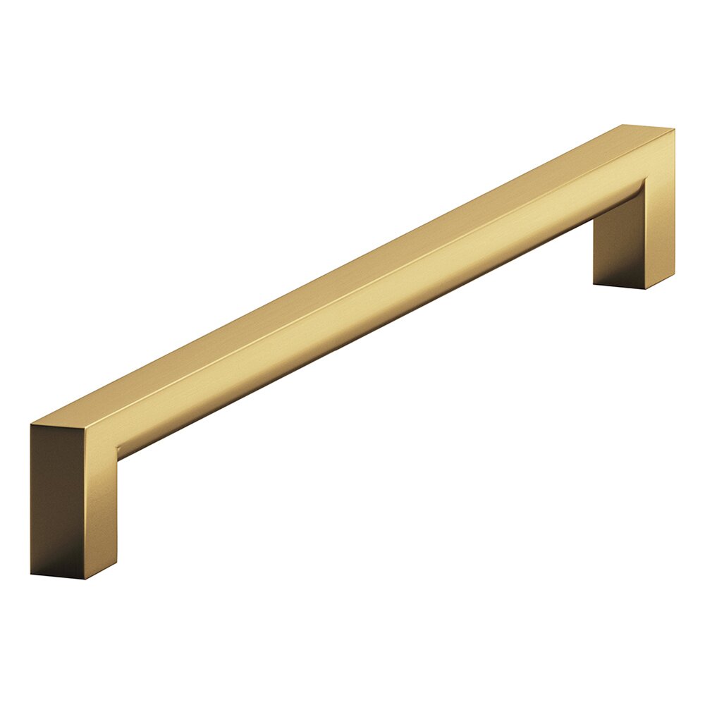 Colonial Bronze 8" Centers Rectangular Pull in Satin Brass