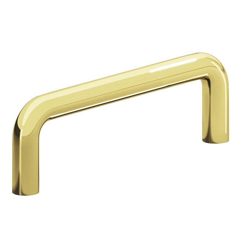 Colonial Bronze 4" Centers Wire Pull in Polished Brass Unlacquered