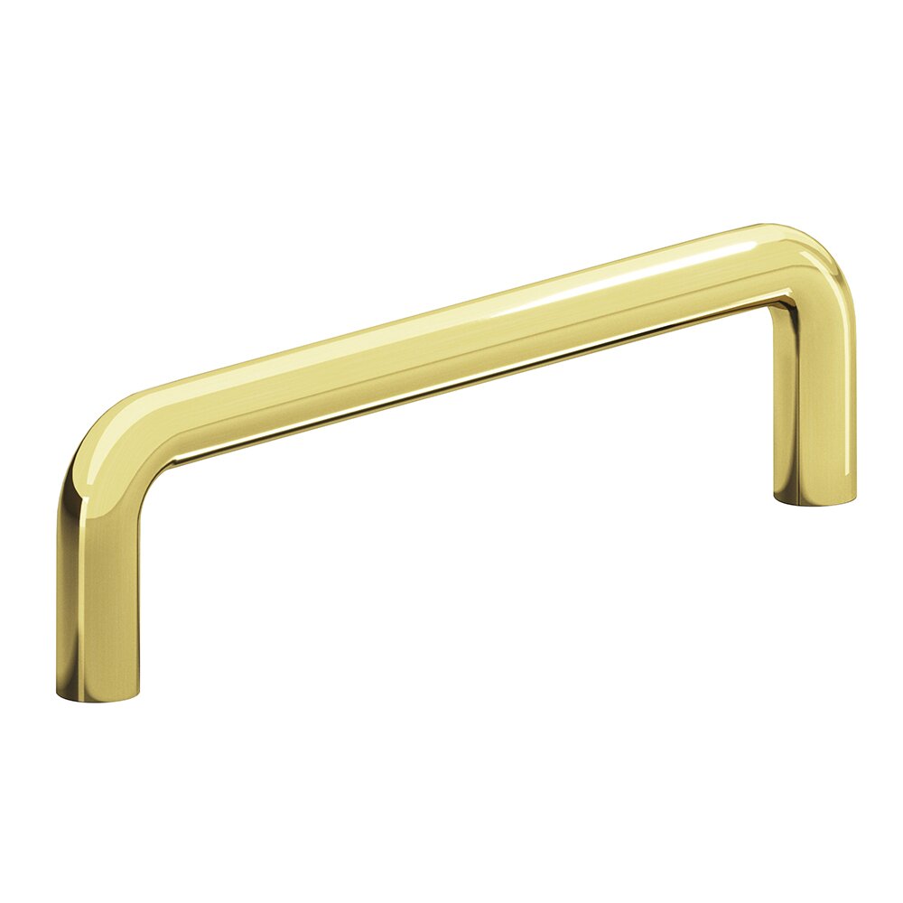 Colonial Bronze 5" Centers Wire Pull in Polished Brass Unlacquered