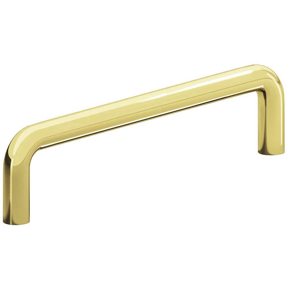 Colonial Bronze 6" Centers Wire Pull in Polished Brass Unlacquered