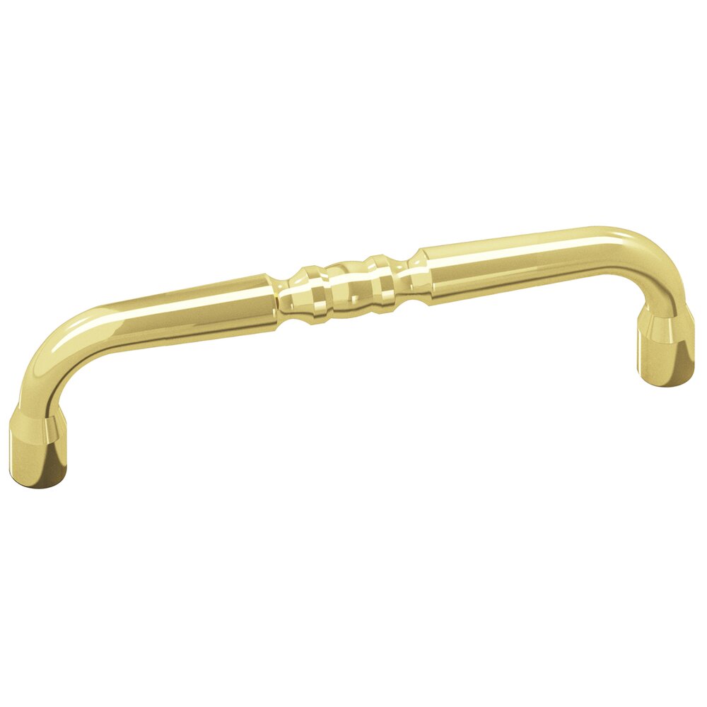 Colonial Bronze 6" Centers Scroll Pull in Polished brass
