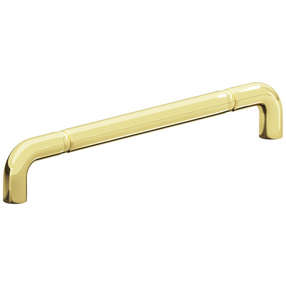 Colonial Bronze 10" Centers Beaded Low Clearance Thru Bolt Pull in Polished brass