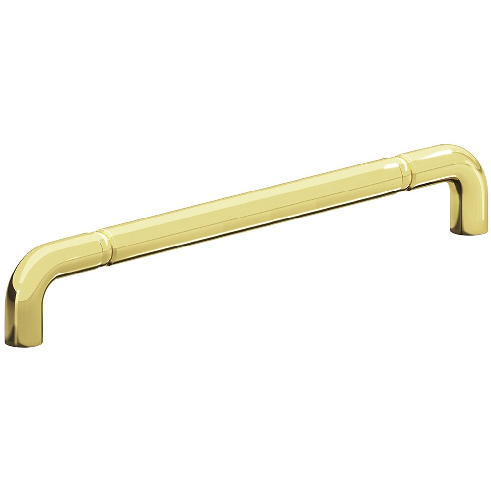 Colonial Bronze 12" Centers Beaded Low Clearance Thru Bolt Pull in Polished Brass Unlacquered