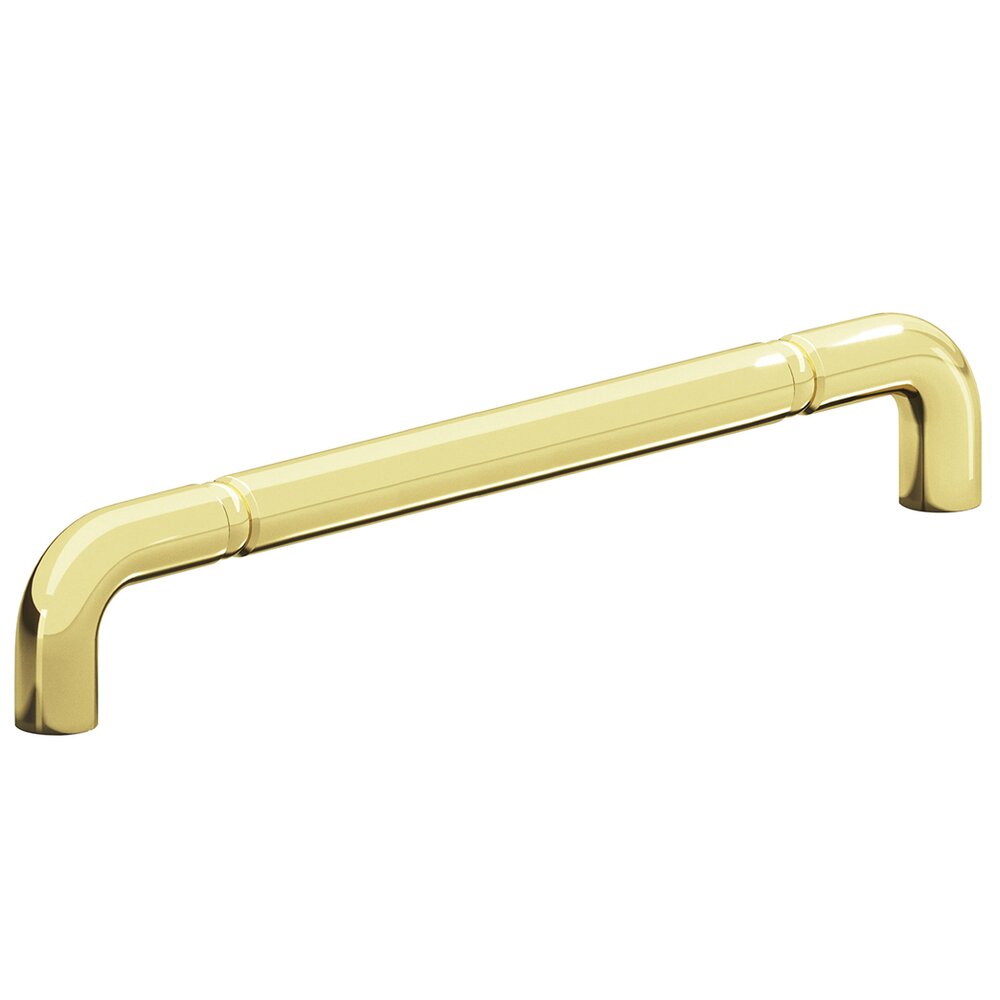 Colonial Bronze 8" Centers Beaded Low Clearance Thru Bolt Pull in Polished brass