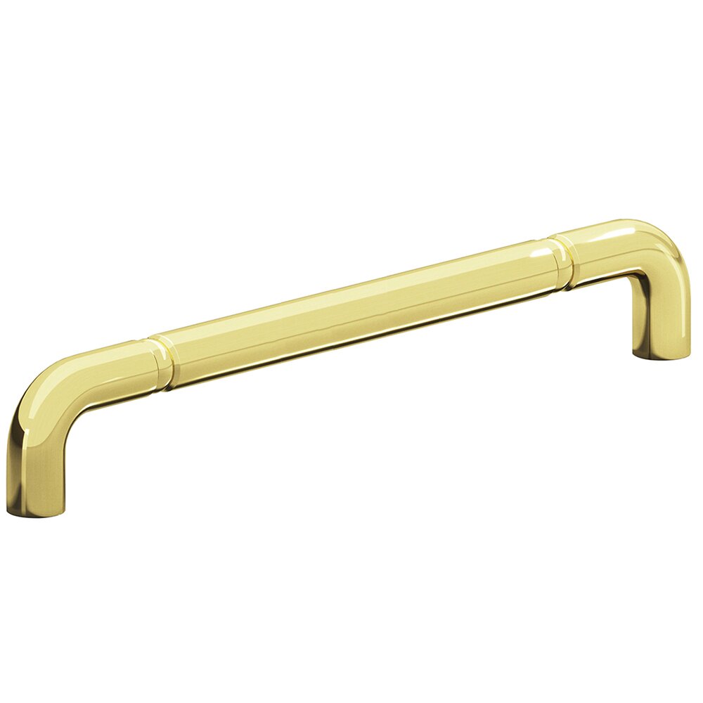 Colonial Bronze 8" Centers Beaded Low Clearance Thru Bolt Pull in Polished Brass Unlacquered