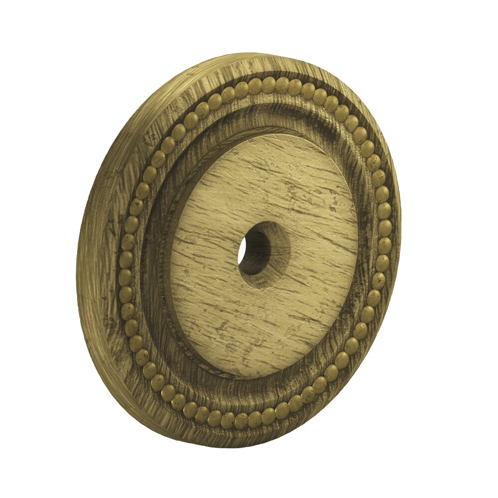 Colonial Bronze 1 1/2" Diameter Beaded Rosette in Distressed Antique Brass