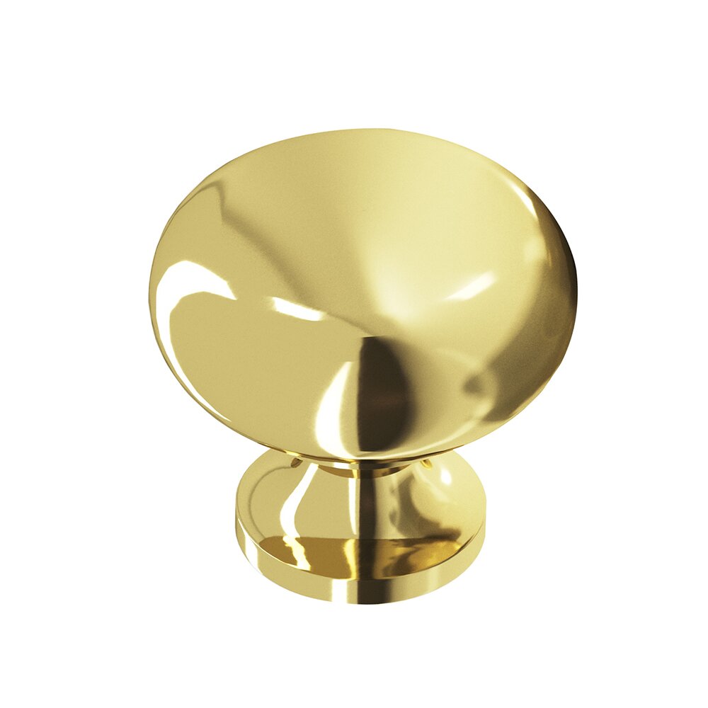 Colonial Bronze Quick Ship Polished Brass Knob Solid Brass 3/4" ( 19mm )