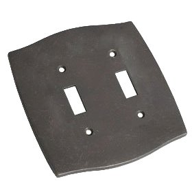 Colonial Bronze Colonial Double Toggle Switchplate in Distressed Oil Rubbed Bronze