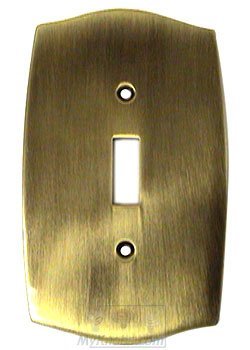 Colonial Bronze Colonial Single Toggle Switchplate in Antique Brass