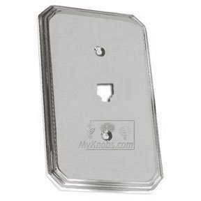 Colonial Bronze Deco Phone Jack Switchplate 2 3/8" Center in Polished Chrome