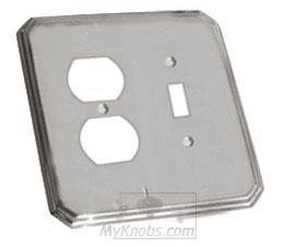 Colonial Bronze Deco Combo Toggle/Duplex Outlet Switchplate in Polished Chrome