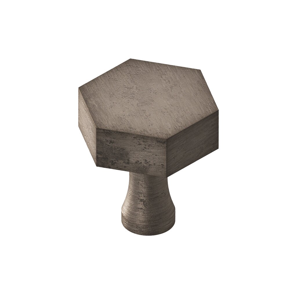Colonial Bronze 1" Hex Knob in Distressed Pewter