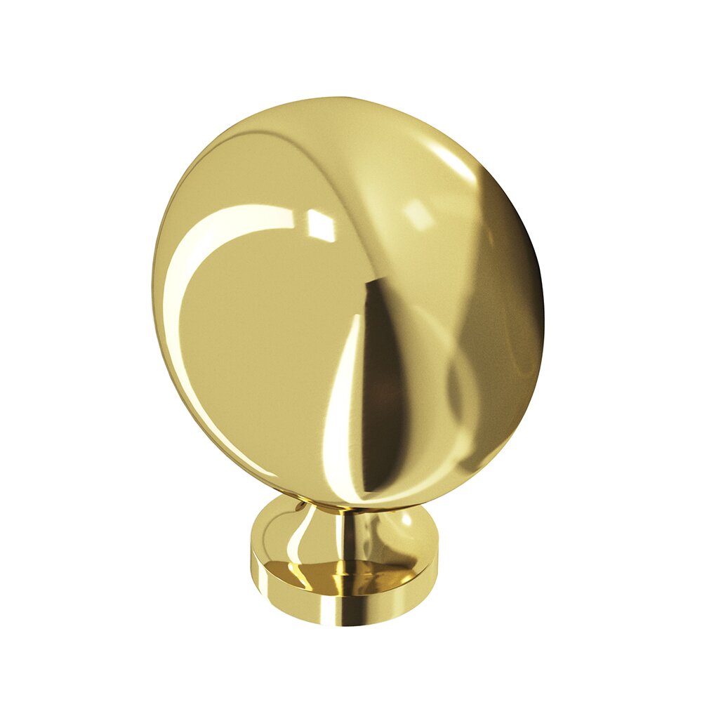 Colonial Bronze 1 1/2" Long Oval Knob in Polished Brass