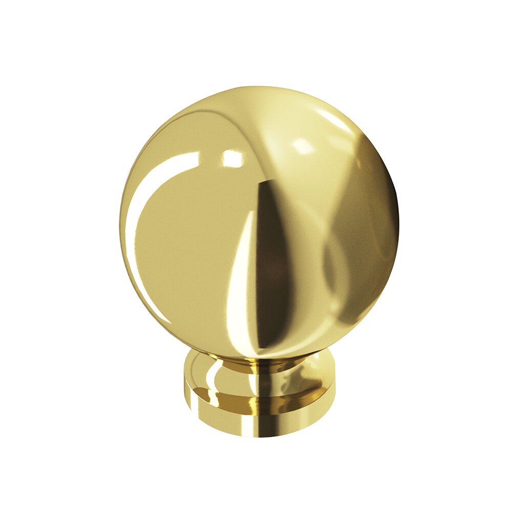 Colonial Bronze Ball Knob 1 1/4" in Polished Brass