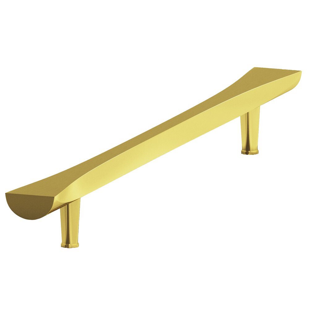 Colonial Bronze 5" Centers Bowtie Cabinet Pull With Rounded Back And Tapered Posts In French Gold