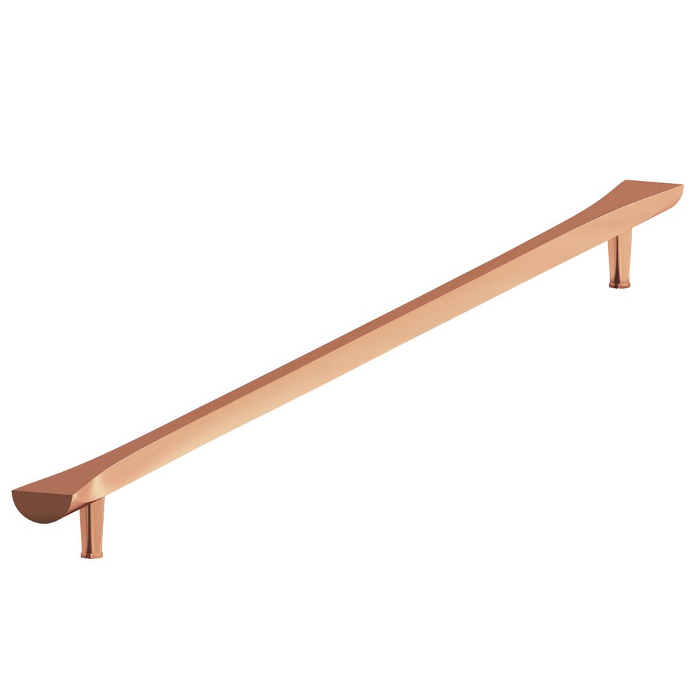 Colonial Bronze 12" Centers Bowtie Appliance/Oversized Pull Door Pull With Rounded Back And Tapered Posts In Polished Copper