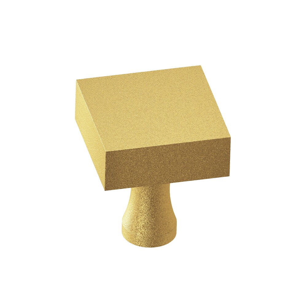 Colonial Bronze 1" Square Knob in Frost Brass
