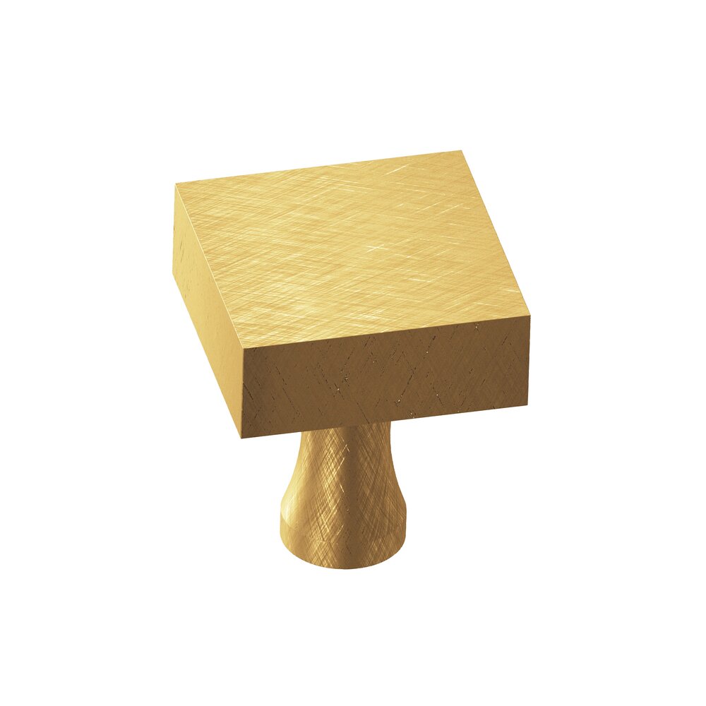 Colonial Bronze 1" Square Knob in Weathered Brass