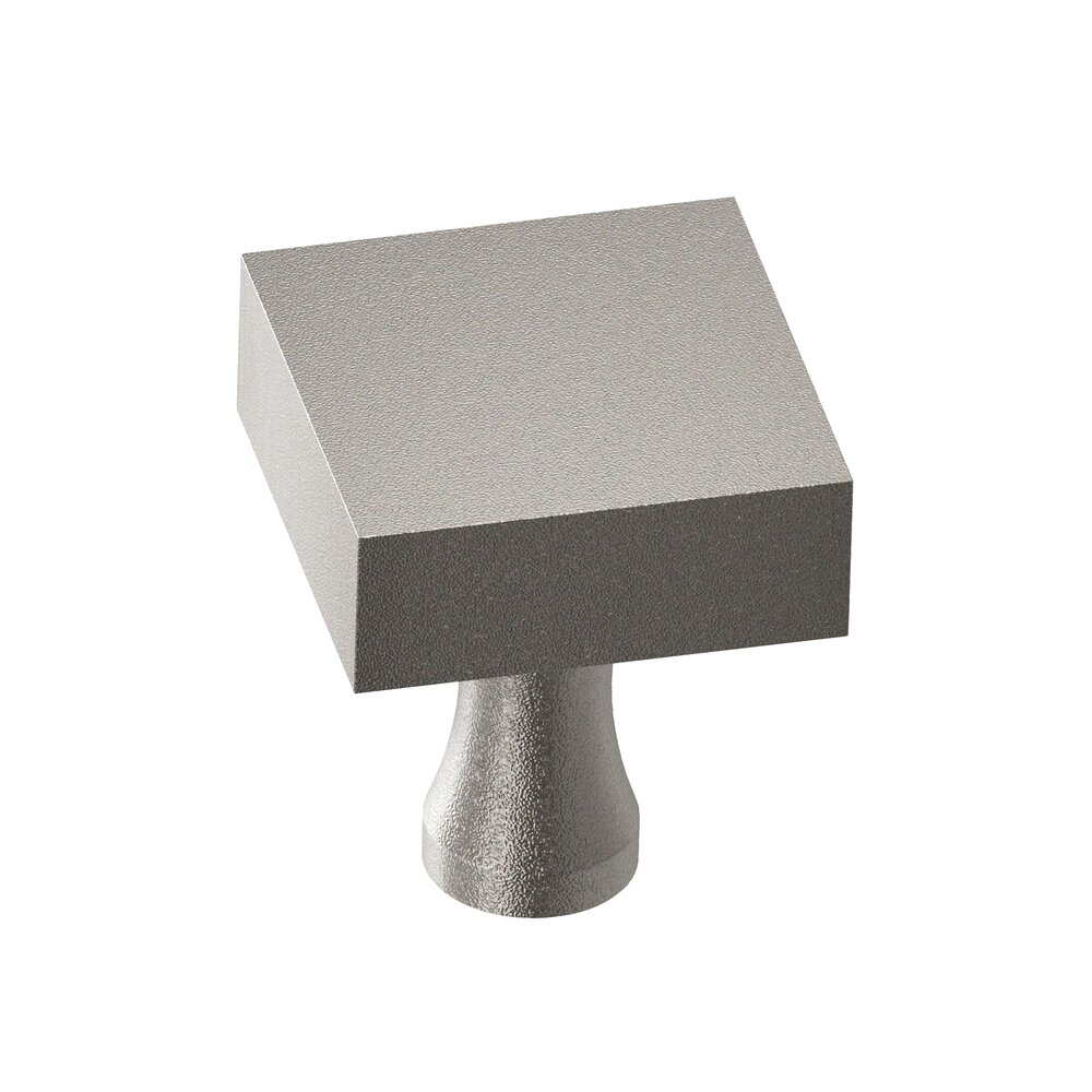 Colonial Bronze 1 1/4" Square Knob in Frost Nickel
