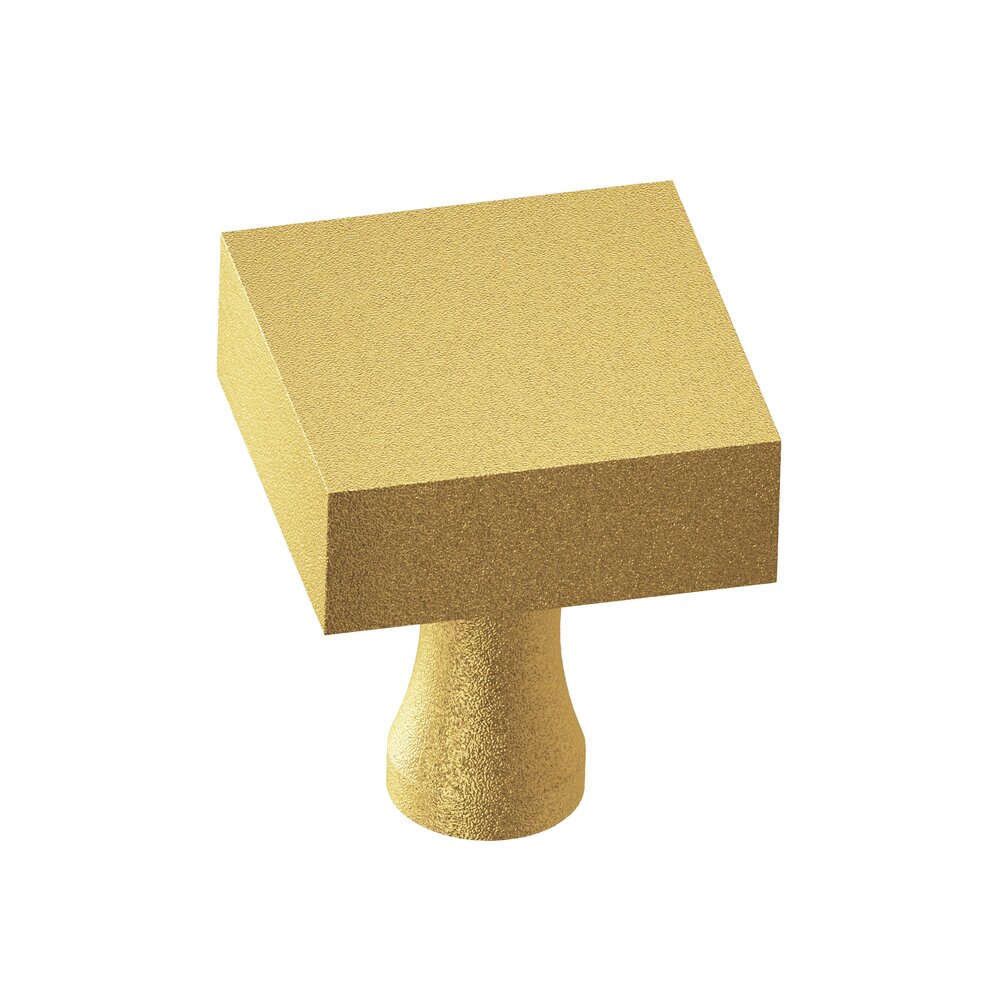 Colonial Bronze 1 1/4" Square Knob in Frost Brass