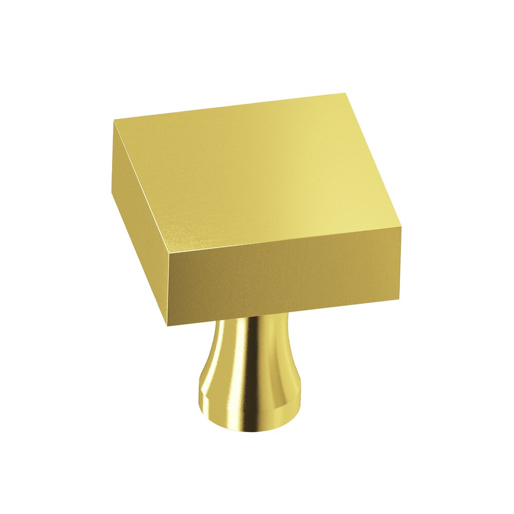 Colonial Bronze 1 1/4" Square Knob in French Gold