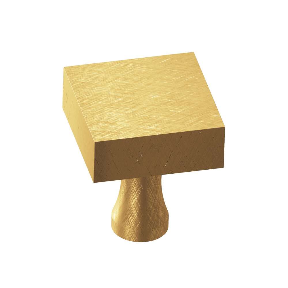 Colonial Bronze 1 1/4" Square Knob in Weathered Brass