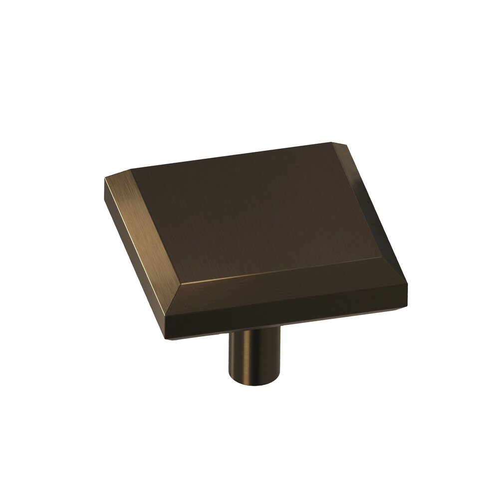 Colonial Bronze 1 1/4" Square Beveled Knob in Oil Rubbed Bronze Unlacquered