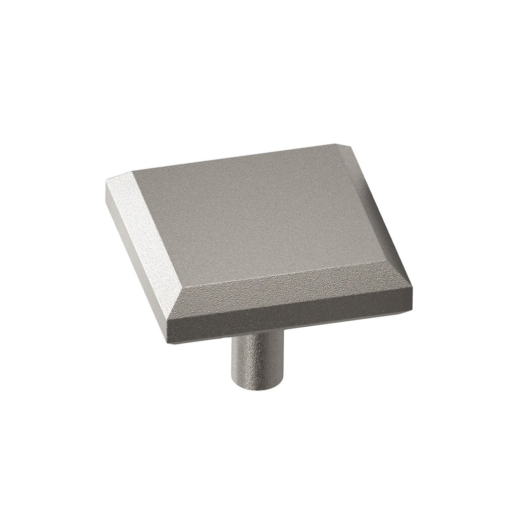 Colonial Bronze 1 1/4" Square Beveled Knob in Frost Nickel