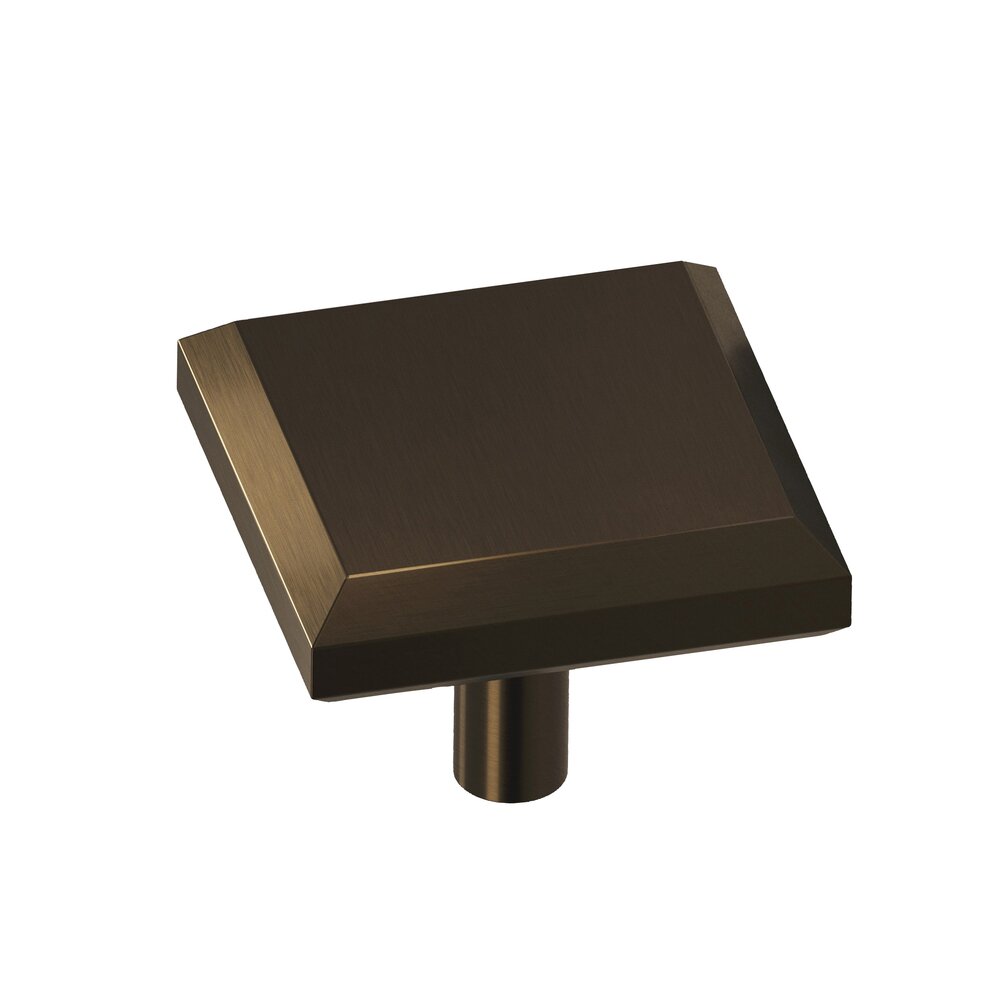 Colonial Bronze 1 1/2" Square Beveled Knob in Oil Rubbed Bronze Unlacquered
