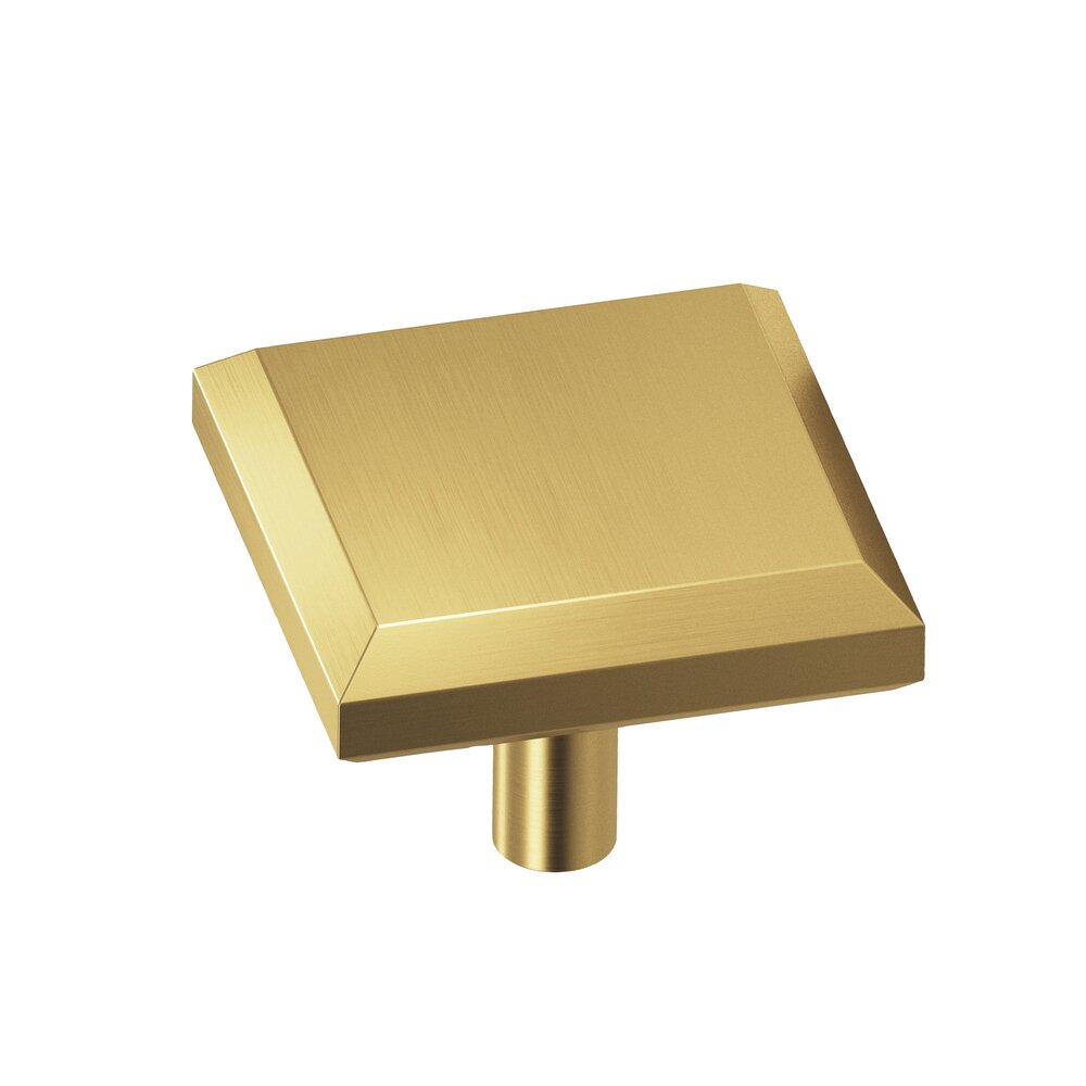 Colonial Bronze 1 1/2" Square Beveled Knob in Unlacquered Satin Brass