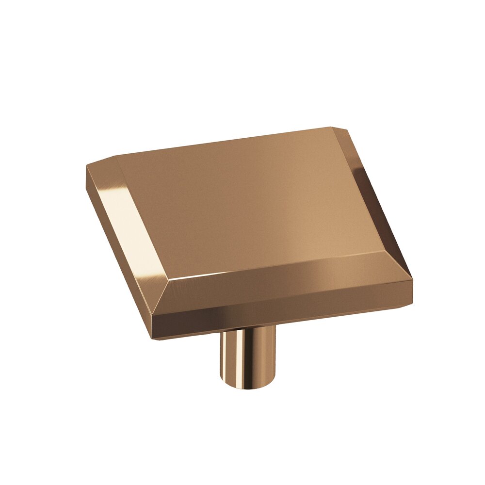 Colonial Bronze 1 1/2" Square Beveled Knob in Polished Bronze