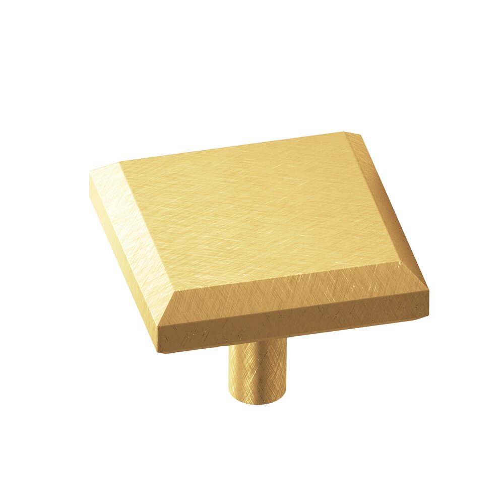 Colonial Bronze 1 1/2" Square Beveled Knob in Weathered Brass