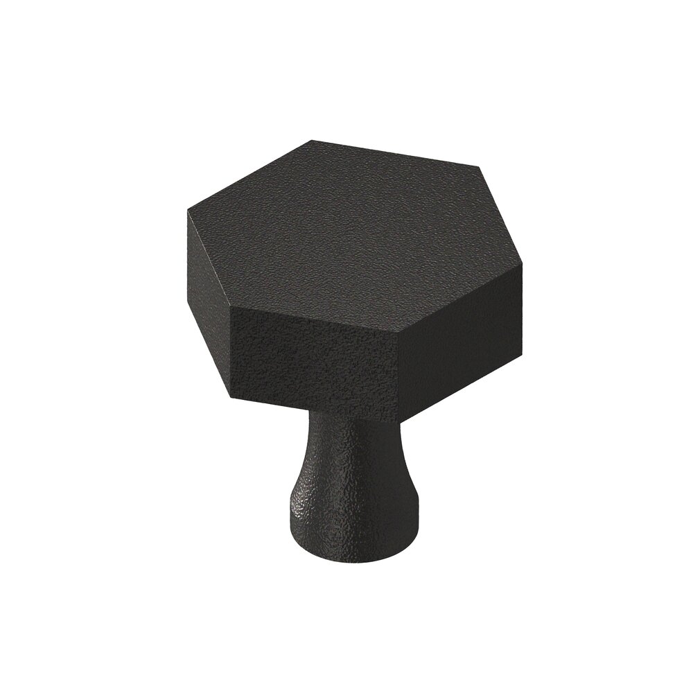Colonial Bronze 1" Hex Knob in Frost Black